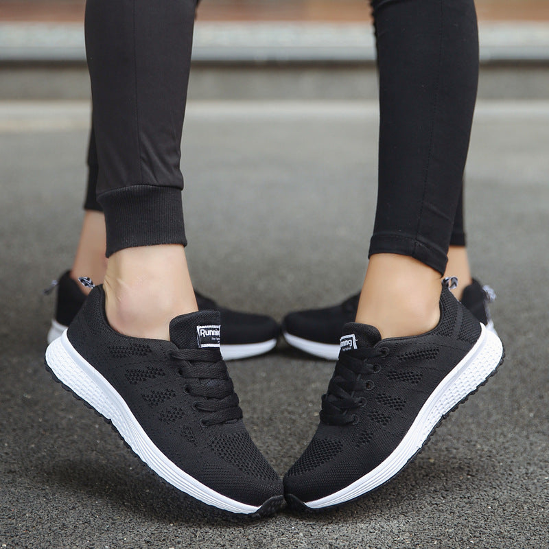 Zapatillas deportivas de malla para mujer Loom & Soul™ – Zapatillas de running ligeras y transpirables con tacón de cuña cómodo