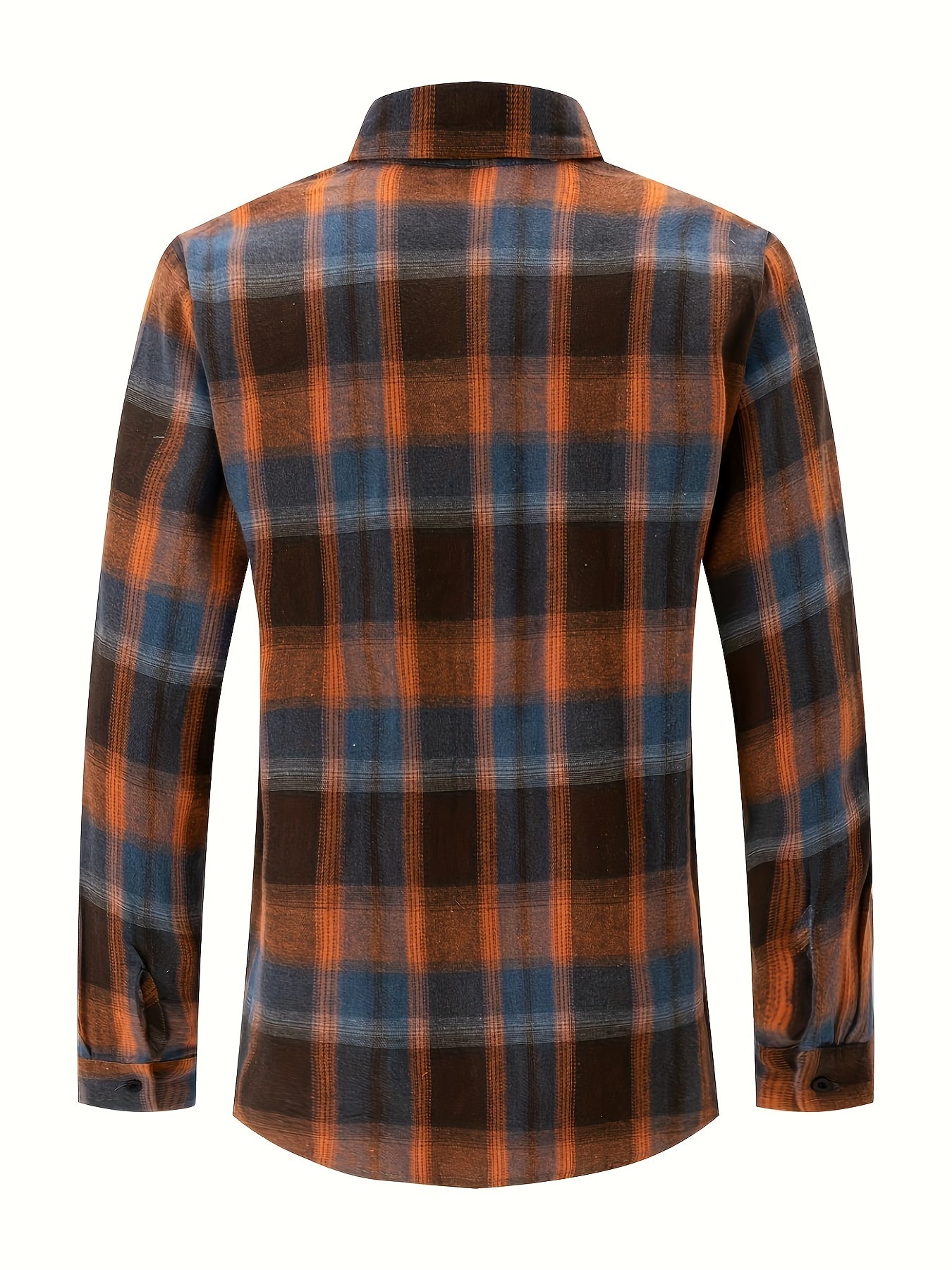 Camisa a cuadros verdes y azules para hombre – Camisa informal a cuadros con botones