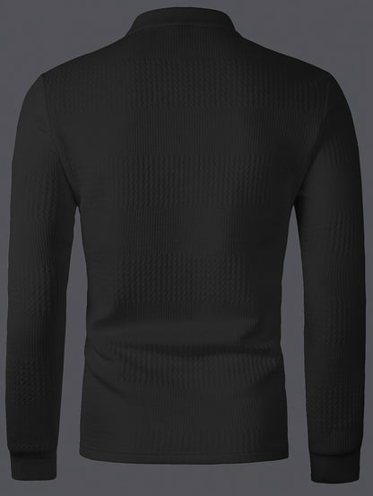 Polo Homme d'Été à Revers Jacquard – Coupe Slim Manches Courtes