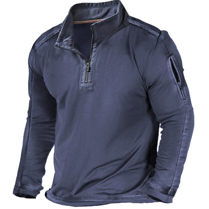 Pull à manches longues pour homme avec poche zippée