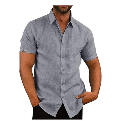 Men’s Casual Button Shirt – Relaxed Fit Drop Shoulder Top