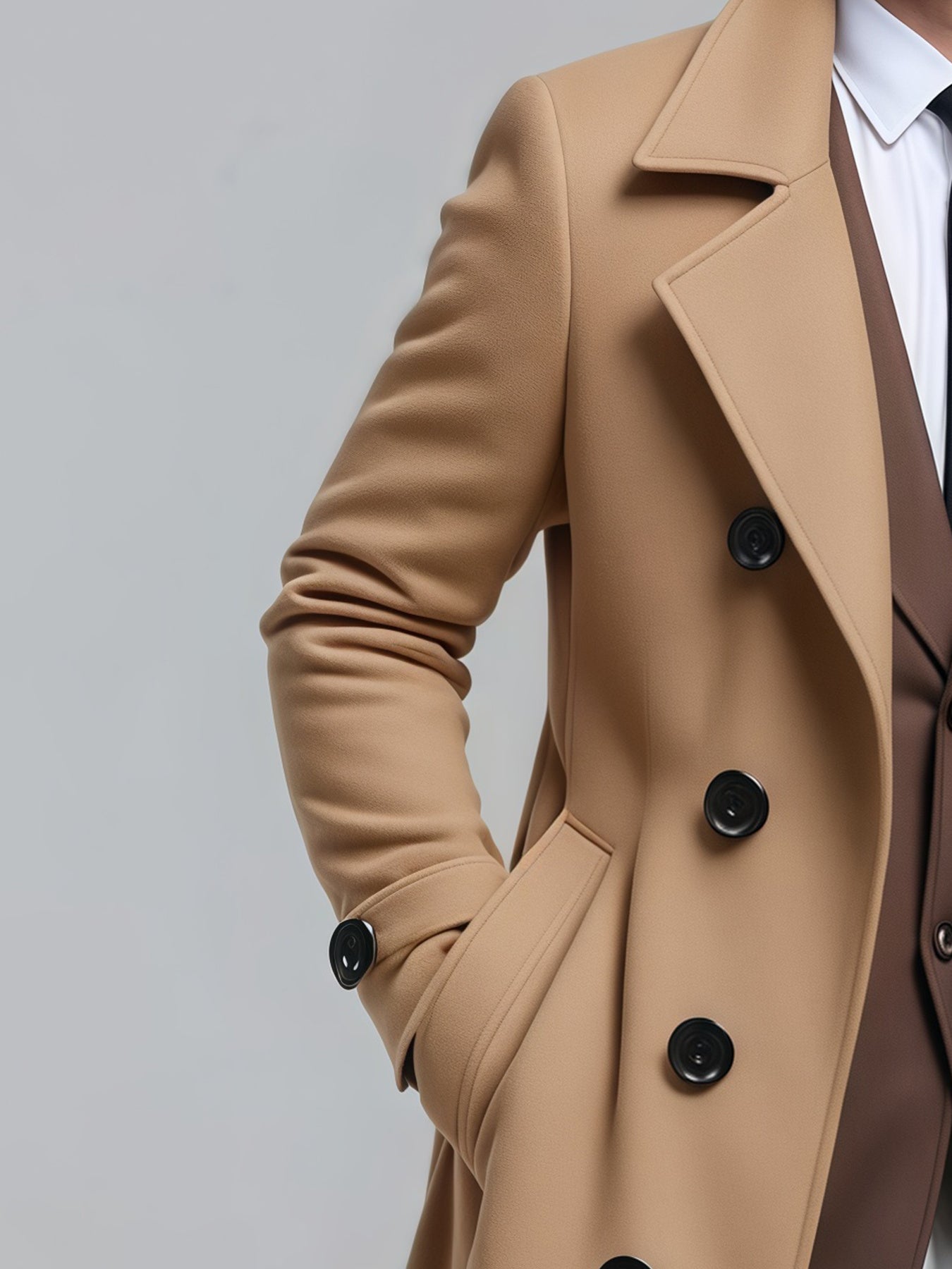 Chaqueta 3 en 1 de hombre de largo medio – Abrigo cruzado