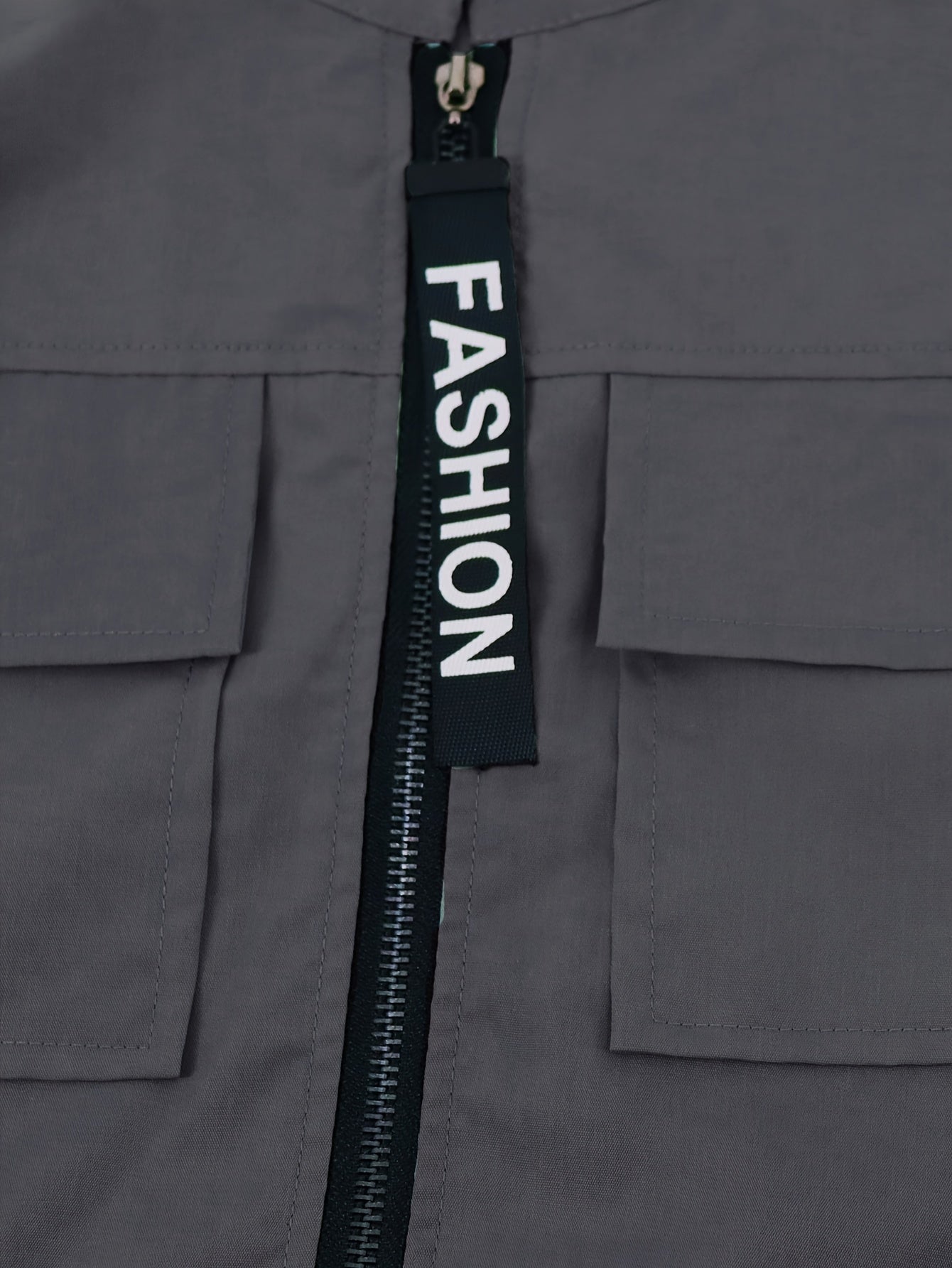 Conjunto de dos piezas con cremallera y diseño direccional – Ropa urbana informal para mujer