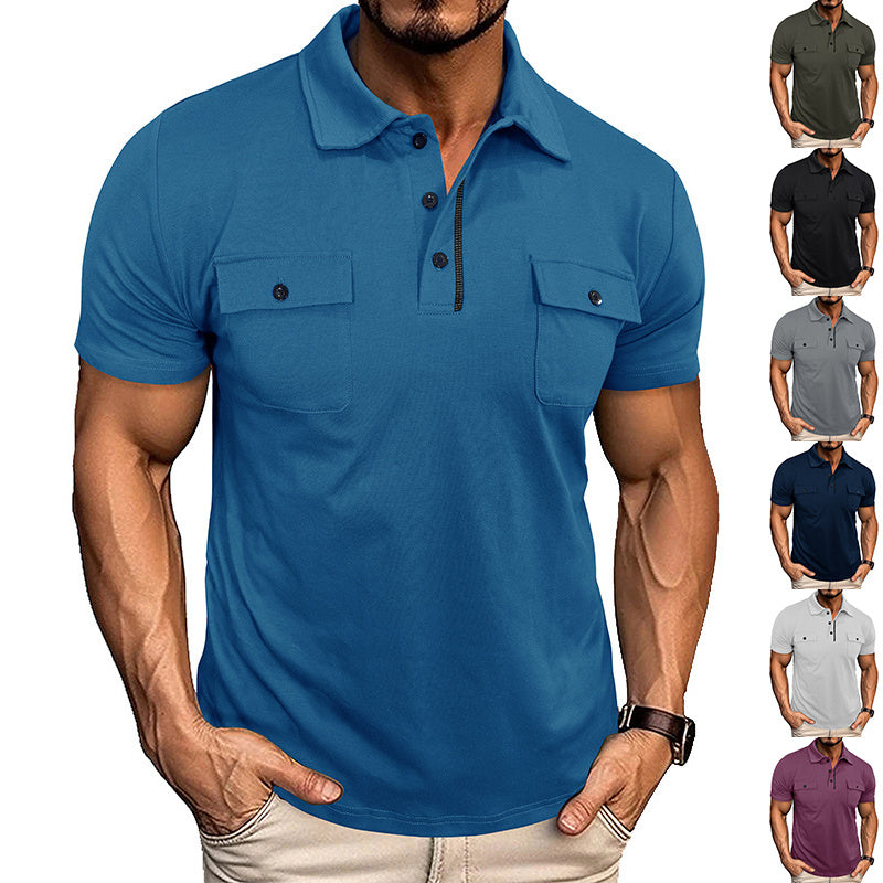 Polo de verano para hombre Loom & Soul™ – Camiseta de manga corta con cuello y bolsillo en el pecho