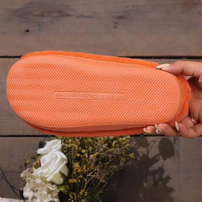 Chaussons Citrouille d'Halloween Loom & Soul – Chaussons d'intérieur chauds et douillets en peluche pour femme, pantoufles confortables antidérapantes (