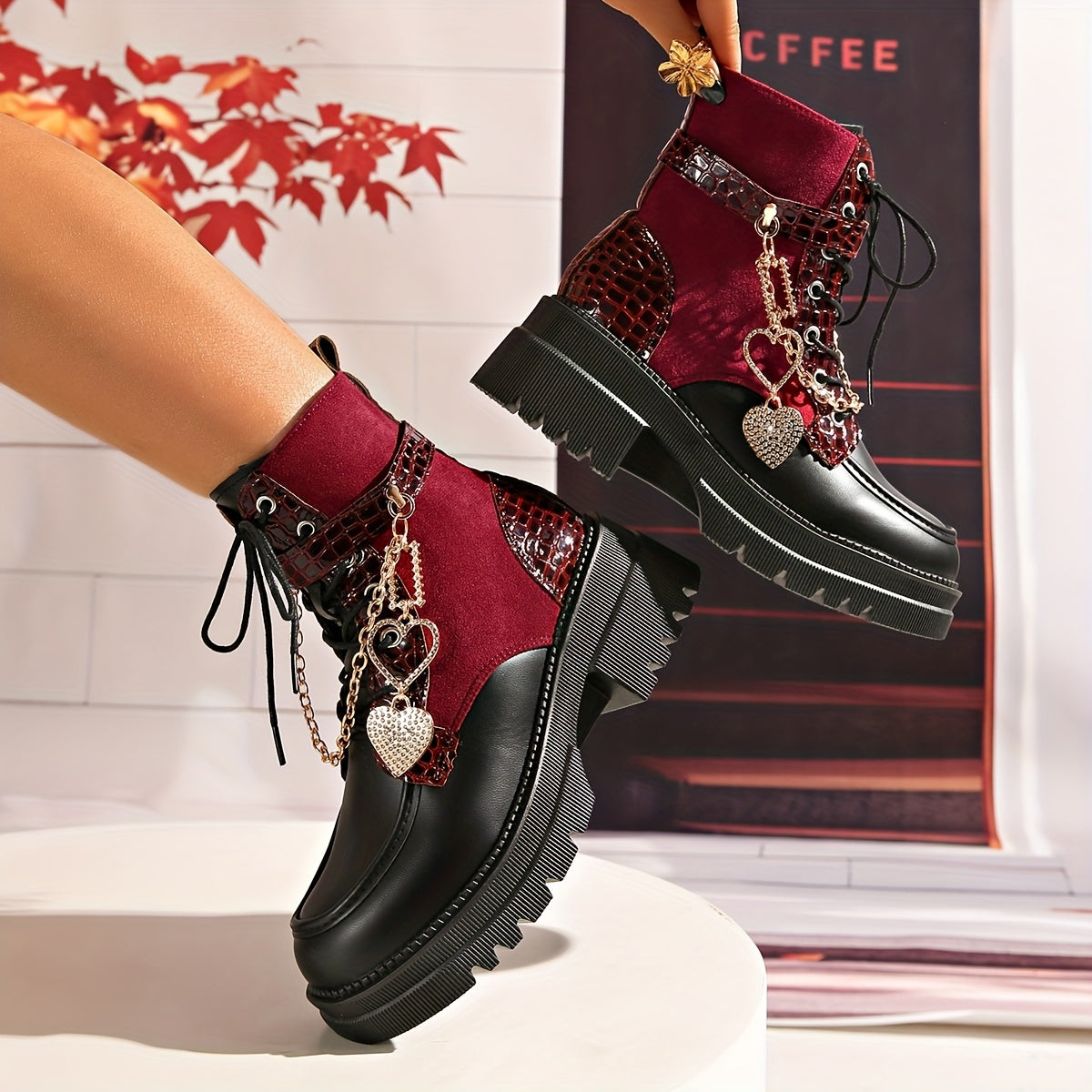 Women’s Chunky Platform Boots – Gothic High Heel Ankle Booties
