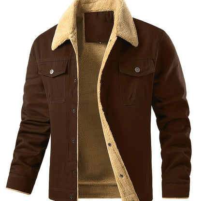 Chaqueta de trabajo para hombre con forro polar - Abrigo con cuello de borreguillo