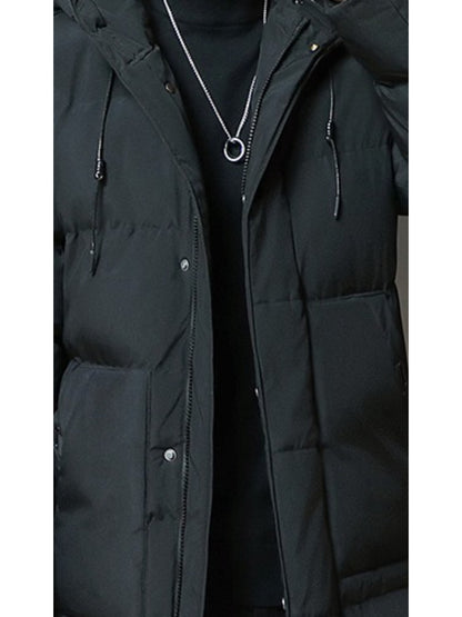 Chaqueta acolchada con capucha para hombre – Abrigo grueso y cálido para exteriores