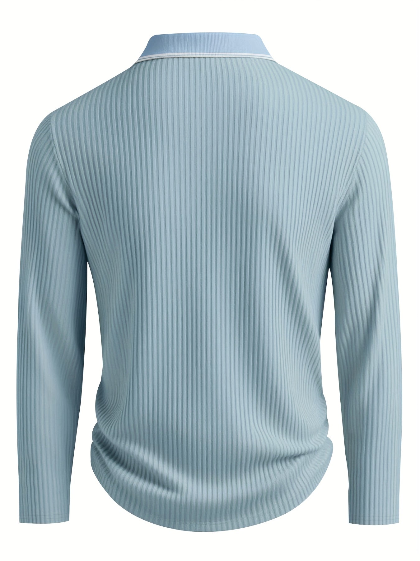 Polo a rayas para hombre – Top informal de manga larga de corte holgado