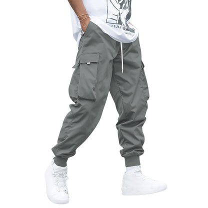 Pantalones Cargo para Hombre Loom & Soul™ – Pantalones con Cordón, Múltiples Bolsillos, Estilo Hip-Hop Urbano