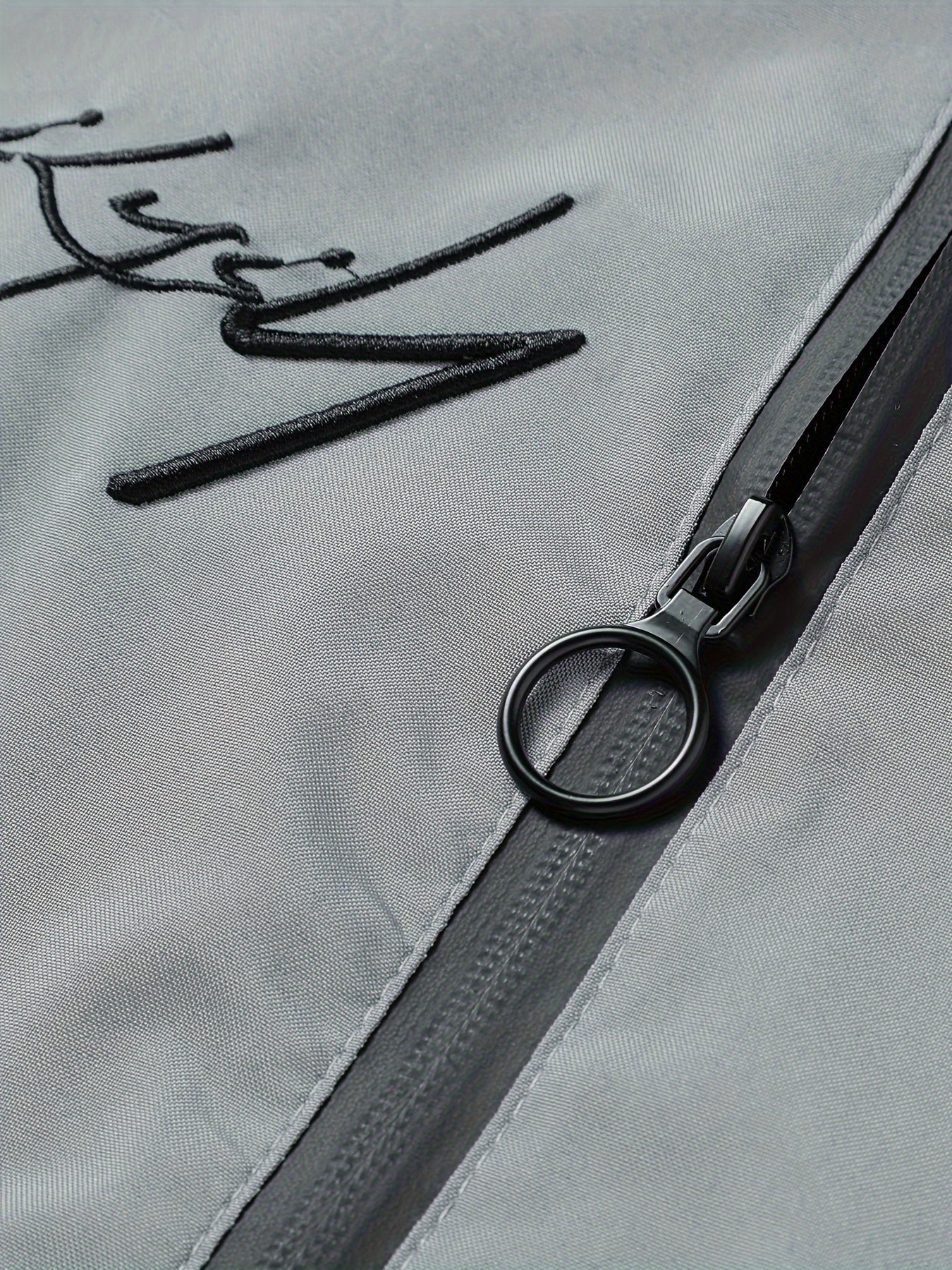 Men’s Letter Embroidered Bomber Jacket – Sporty Casual Streetwear