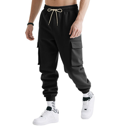 Pantalones de trabajo con múltiples bolsillos para hombre – Pantalones deportivos casuales de corte holgado