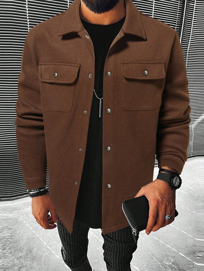 Cárdigan informal grueso para hombre Loom & Soul – Camisa de manga larga estilo británico