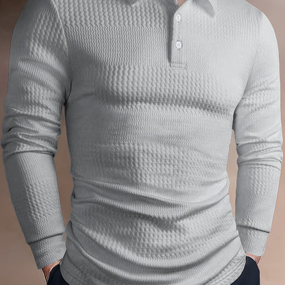 Polo Homme d'Été à Revers Jacquard – Coupe Slim Manches Courtes