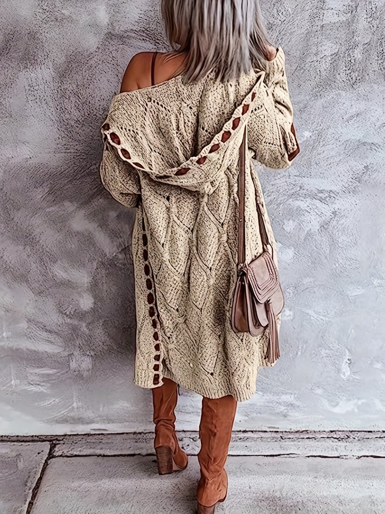 Cardigan ouvert vintage – Pull boutonné en maille douce pour l'automne/hiver