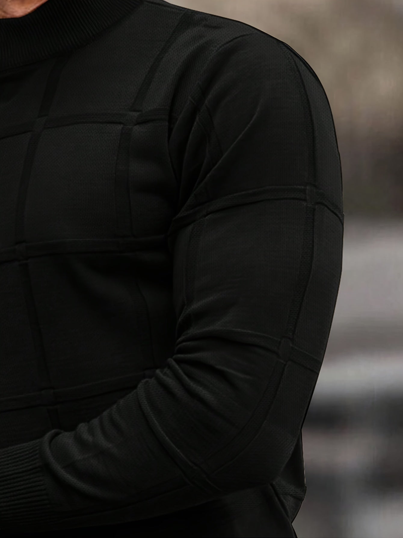 Jersey de cuello cisne de algodón para hombre – Suéter de punto prémium