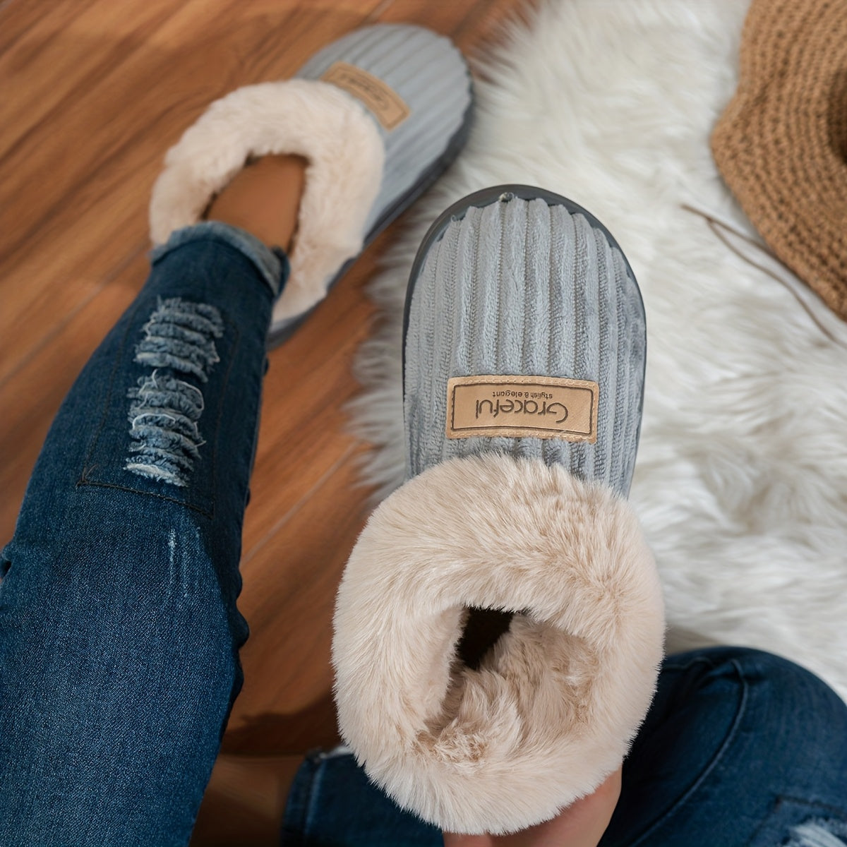Women’s Thick Sole Slippers – Warm Winter Indoor Comfort