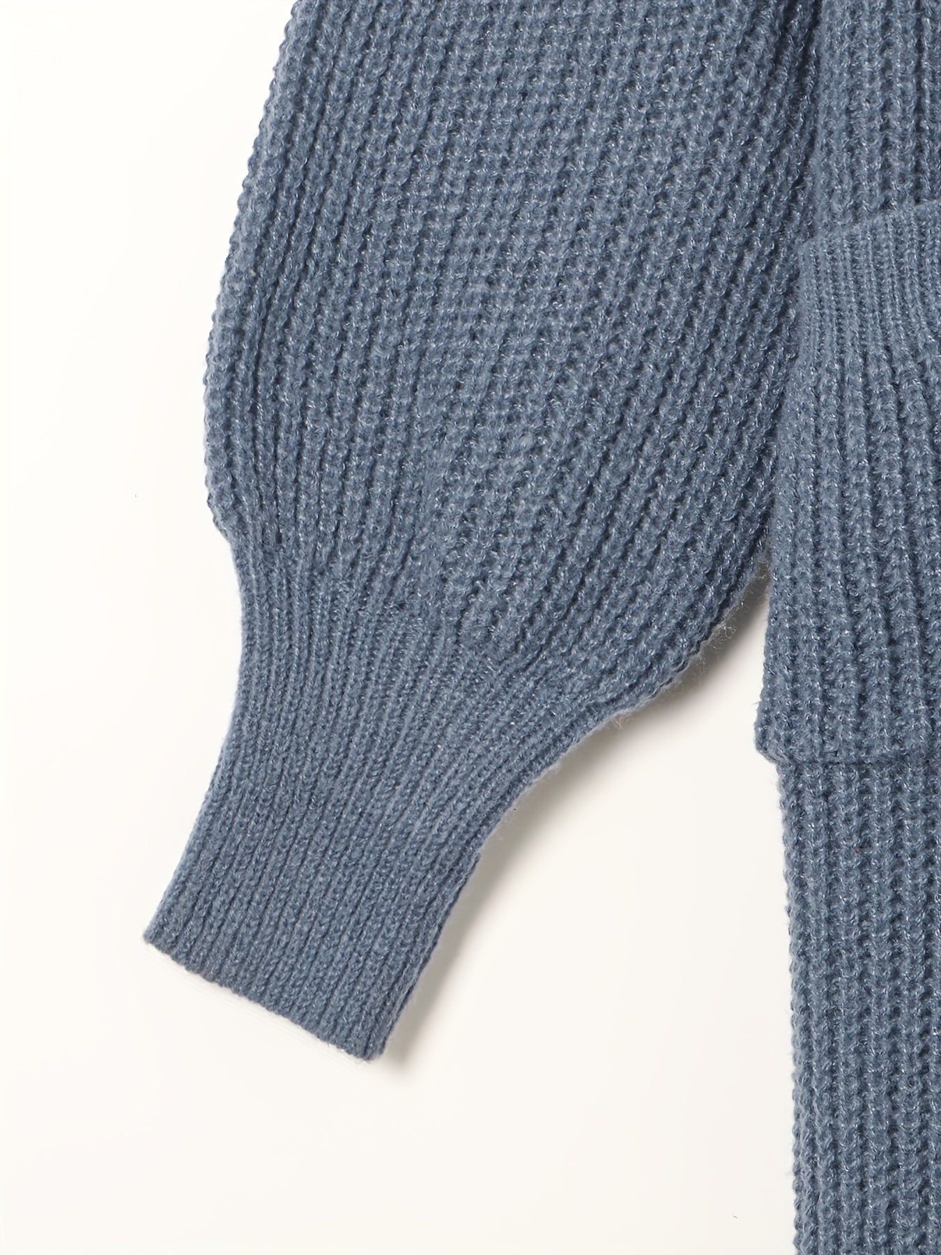 Elegante cárdigan acanalado con cuello en V profundo – Suéter de punto de otoño/invierno para mujer