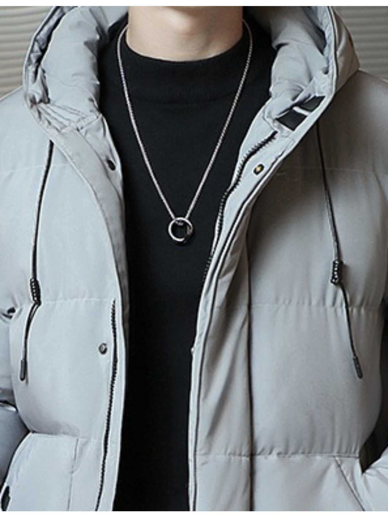 Chaqueta acolchada con capucha para hombre – Abrigo grueso y cálido para exteriores