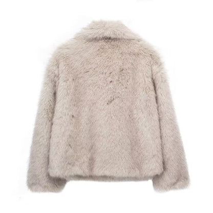 Abrigo de felpa con solapa mullida Loom & Soul™ – Chaqueta de invierno cálida para mujer para una comodidad elegante y sin esfuerzo