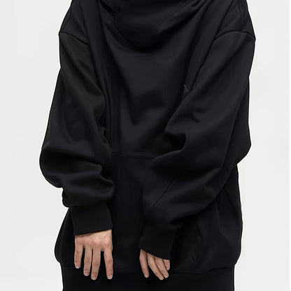 Sweat à capuche ample en peluche pour homme – Pull style ninja streetwear