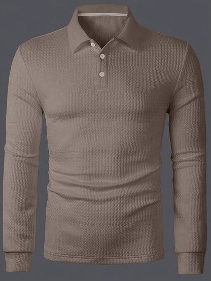 Polo Homme d'Été à Revers Jacquard – Coupe Slim Manches Courtes