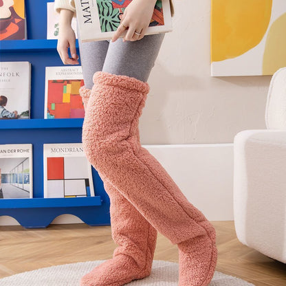 Calcetines largos peludos por encima de la rodilla Loom & Soul™ – Medias unisex cálidas para invierno y para casa