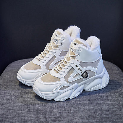 Zapatillas deportivas altas Loom & Soul™ con forro polar para mujer – Calzado de invierno cálido, grueso y cómodo
