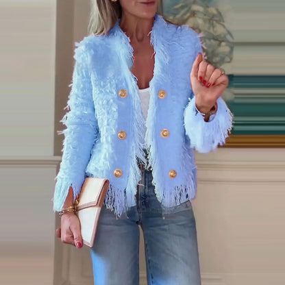 Chaqueta elegante con borlas para mujer – Estilo urbano entallado