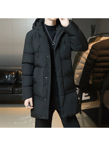 Chaqueta acolchada con capucha para hombre – Abrigo grueso y cálido para exteriores