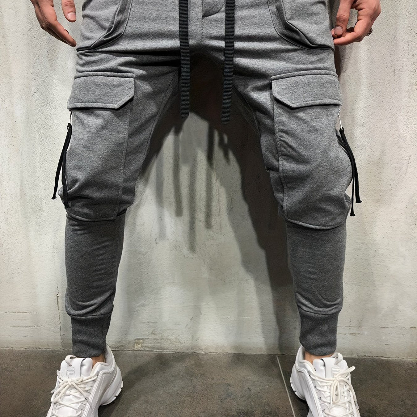Pantalones Cargo de Hombre Urbanos – Pantalones de Exterior con Cordón y Bolsillos Múltiples