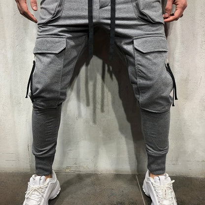 Pantalones Cargo de Hombre Urbanos – Pantalones de Exterior con Cordón y Bolsillos Múltiples