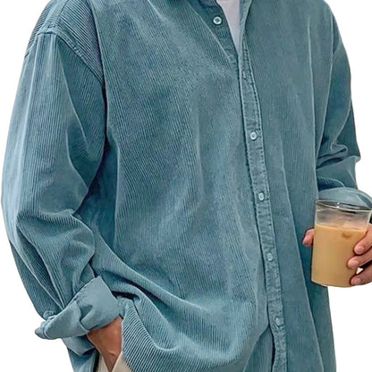 Chaqueta de Pana para Hombre – Abrigo Casual de Otoño de Corte Holgado