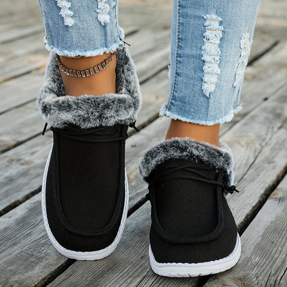 Mocassins à enfiler pour femmes – Chaussures d'hiver décontractées chaudes et antidérapantes avec semelle en EVA