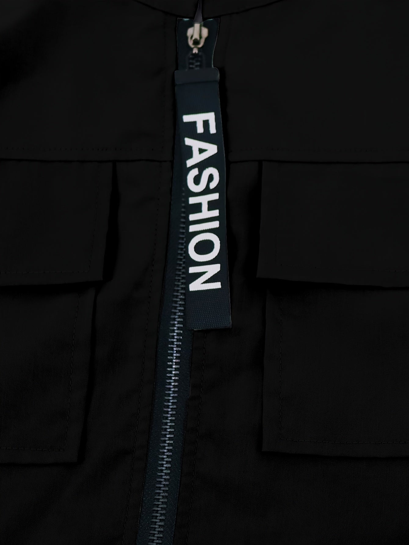 Conjunto de dos piezas con cremallera y diseño direccional – Ropa urbana informal para mujer