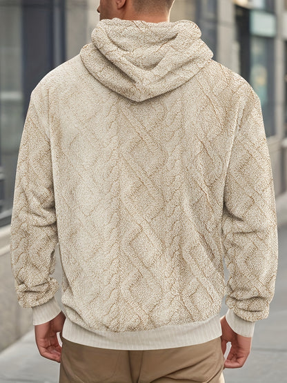 Sweat-shirt à capuche décontracté pour homme – Pull de couleur unie légèrement extensible