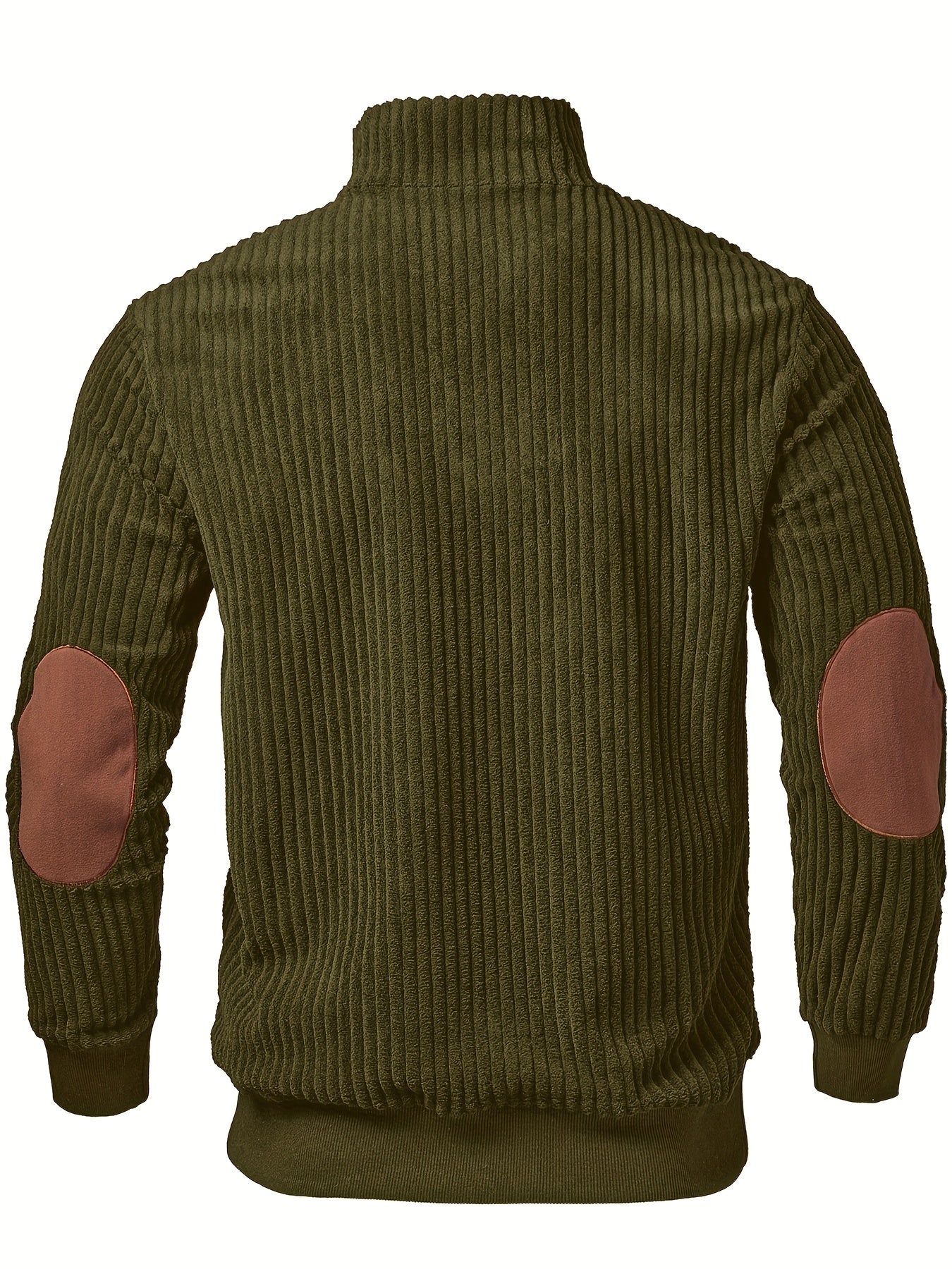 Jersey retro de cuello alto y media cremallera para hombre – Cálido y de canalé