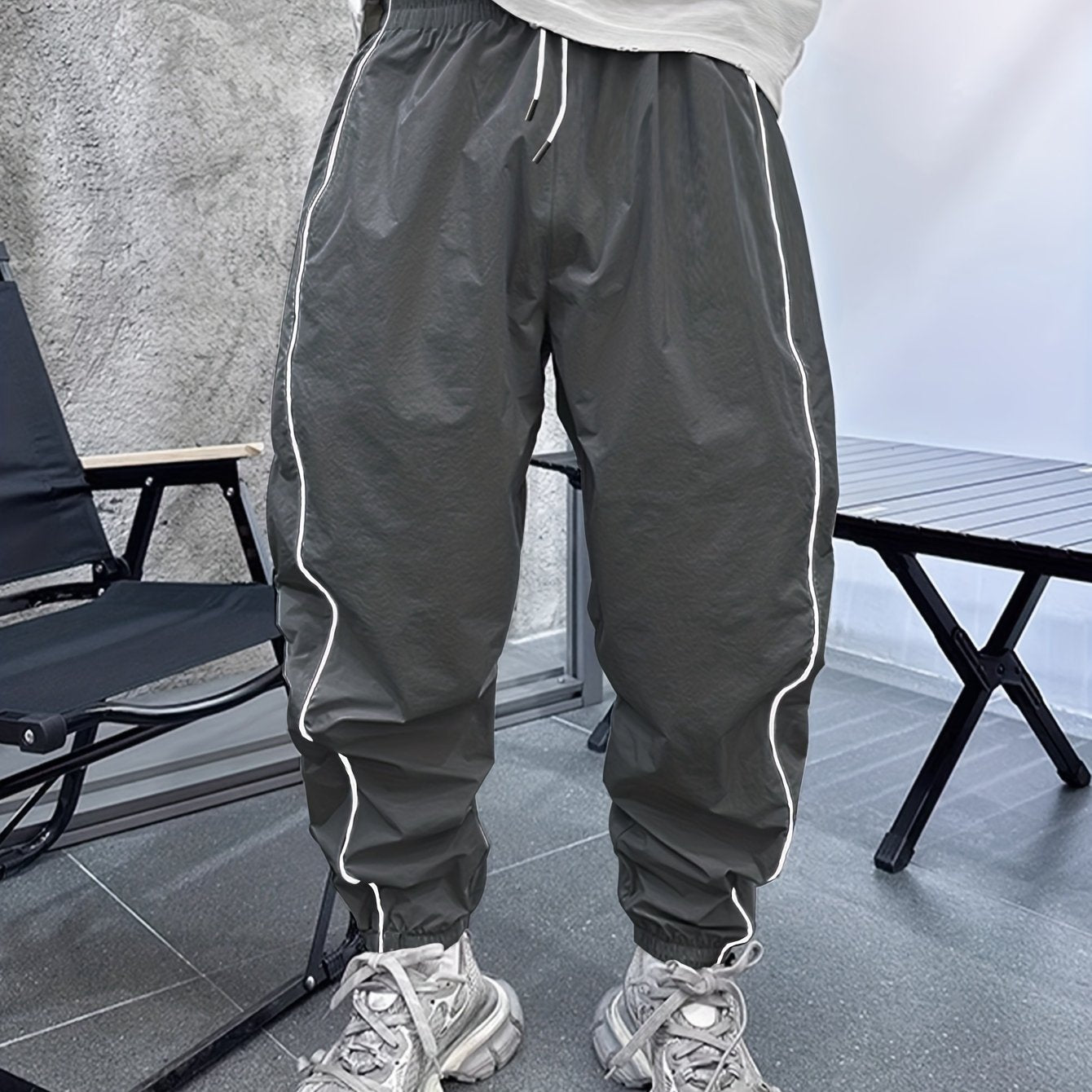 Pantalones de Jogging Holgados de Hombre con Cordón – Transpirables Informales para Exteriores