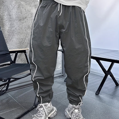Pantalones de Jogging Holgados de Hombre con Cordón – Transpirables Informales para Exteriores