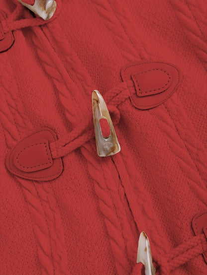 Abrigo con capucha de cuadros Y2K para mujer – Chaqueta larga de invierno con retazos rojos y blancos
