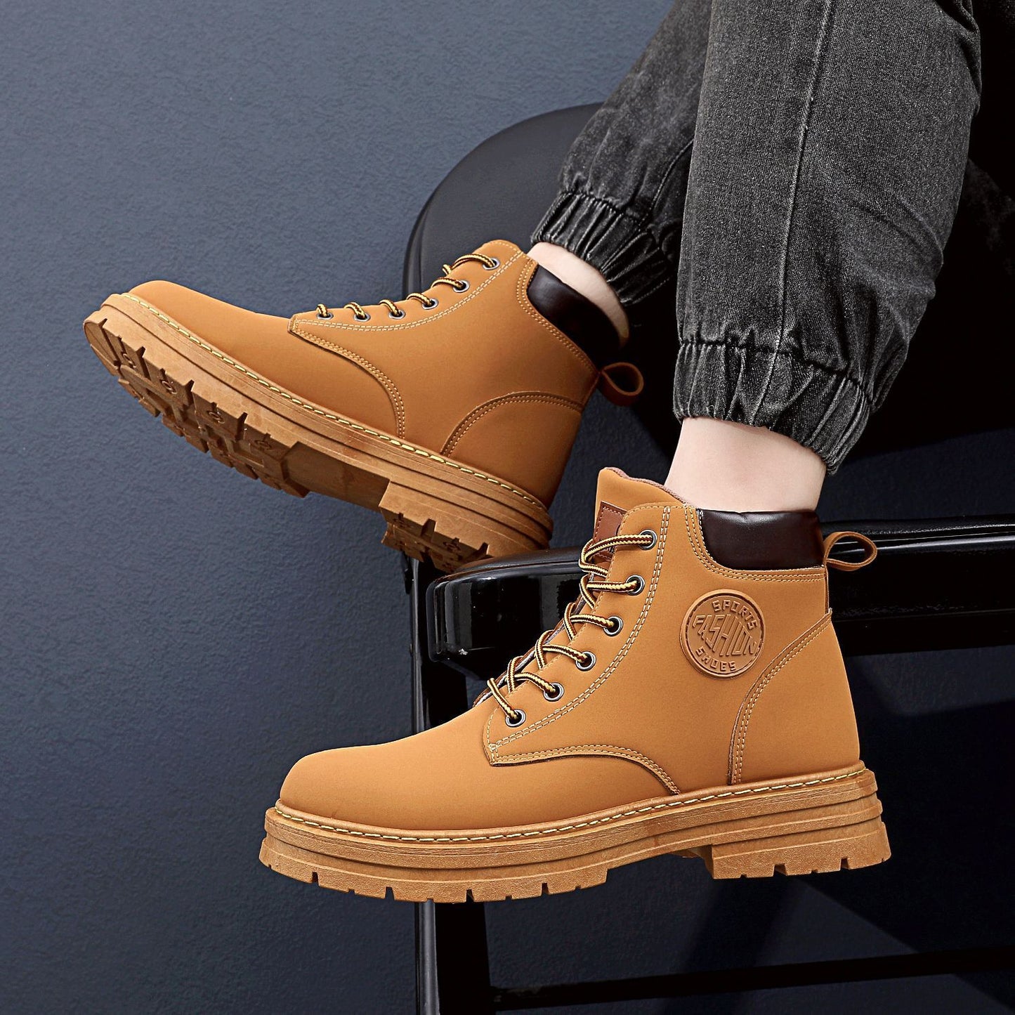 Botas Martin para hombre Loom & Soul™ – Botines de invierno gruesos impermeables con suela de goma antideslizante