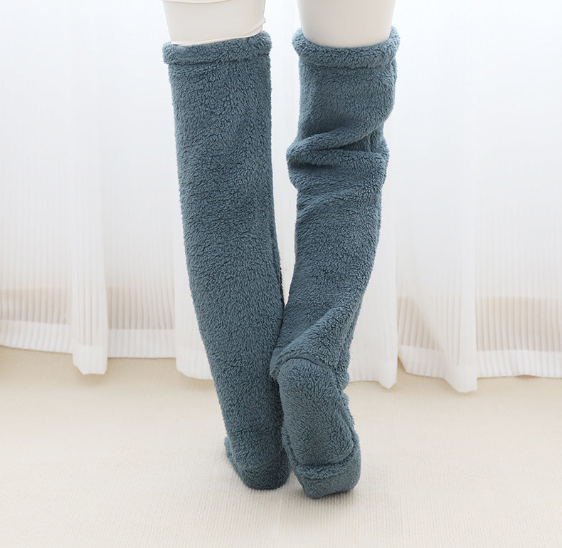 Calcetines largos peludos por encima de la rodilla Loom & Soul™ – Medias unisex cálidas para invierno y para casa