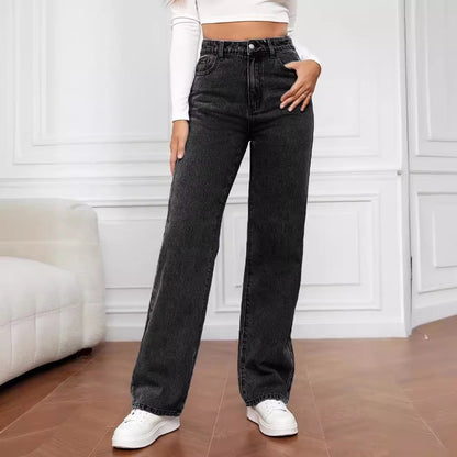 Jean coupe droite classique Loom & Soul™ à taille mi-haute – Pour femme