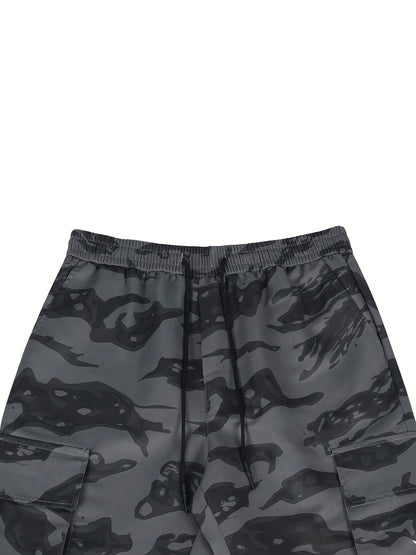 Men’s Camouflage Cargo Pants – Loose-Fit Multi-Pocket Outdoor Trousers