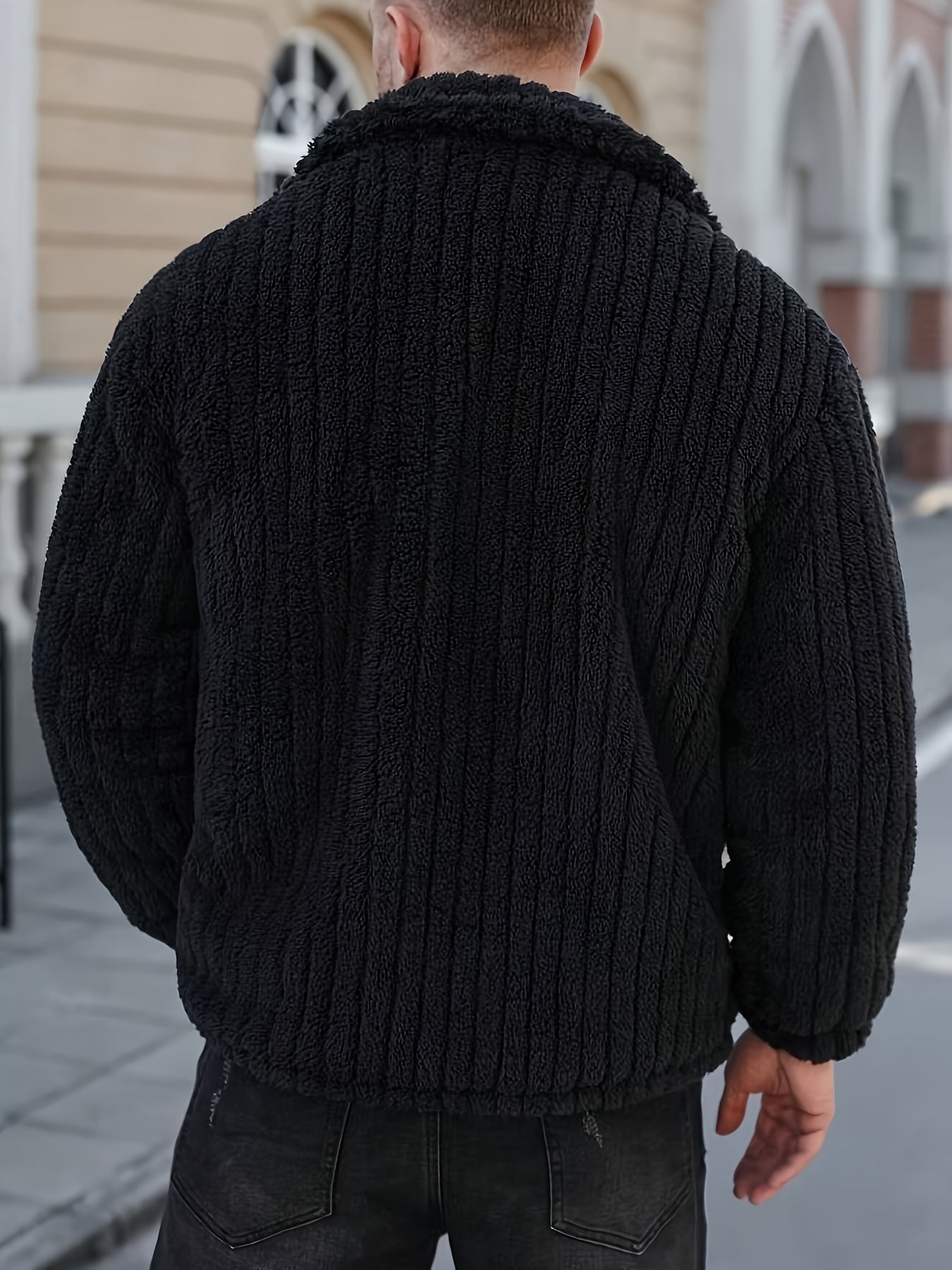 Chaqueta de Franela con Botones para Hombre – Abrigo Casual de Solapa para Invierno