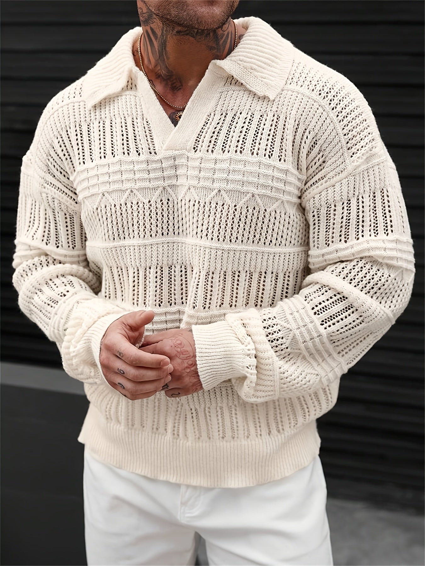 Men’s Lightweight Knit Pullover – Breathable Academic Style Sweater