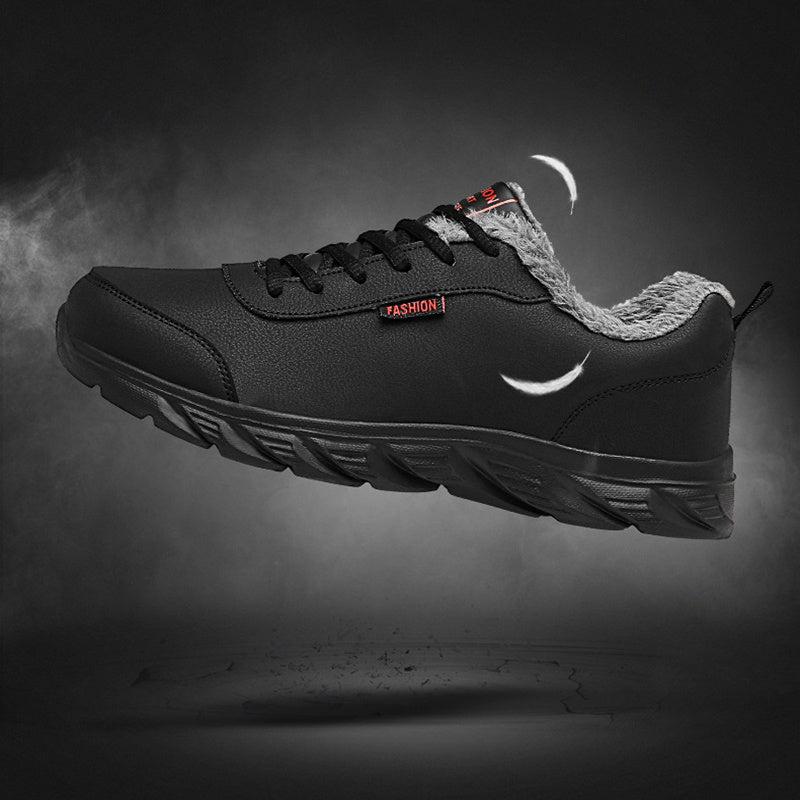 Zapatillas de invierno cálidas Loom & Soul™ para hombre – Impermeables, antideslizantes, zapatos cómodos con forro de felpa