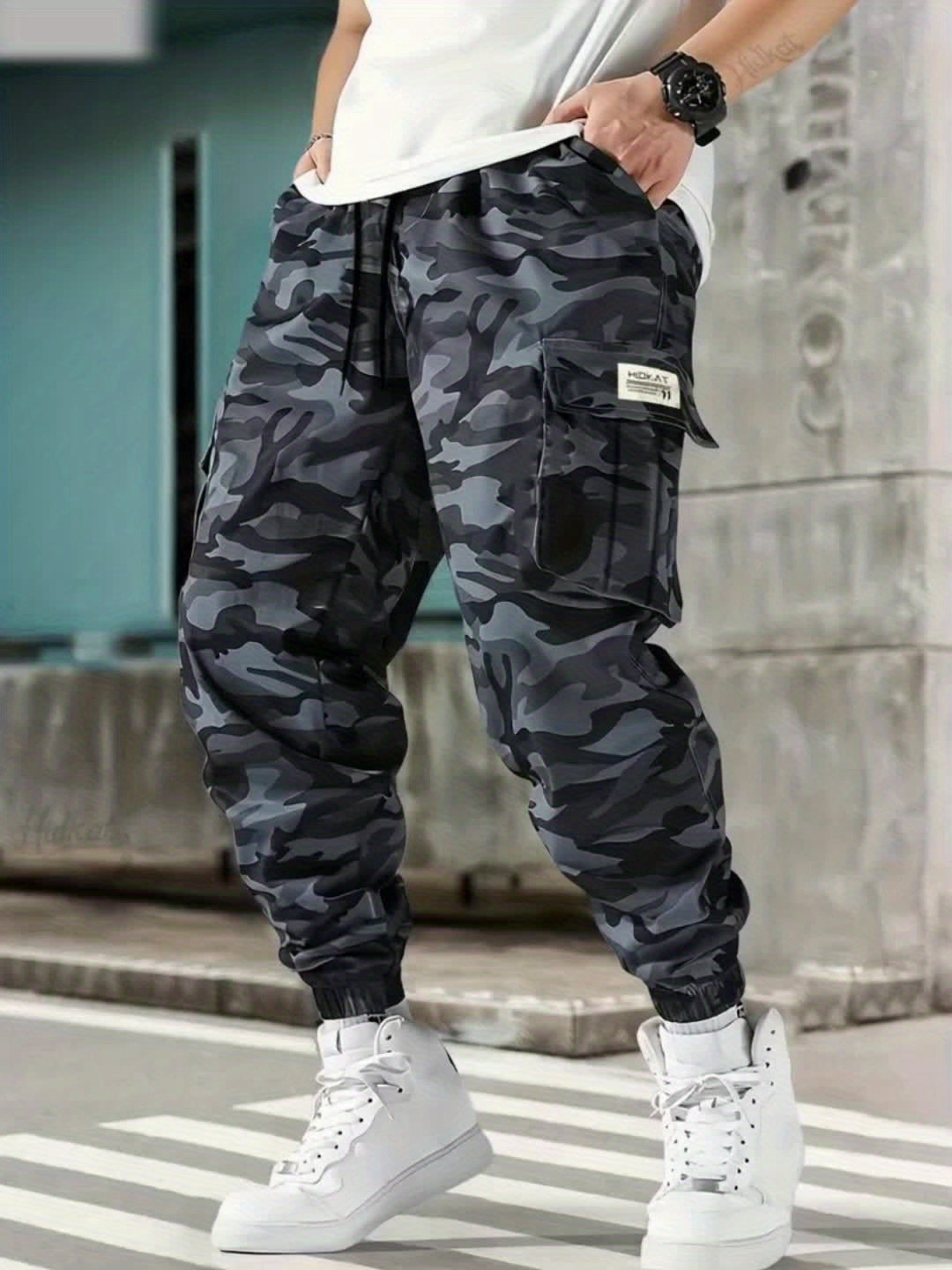 Men’s Camouflage Cargo Pants – Tactical Camo Jogger Hiking Trousers