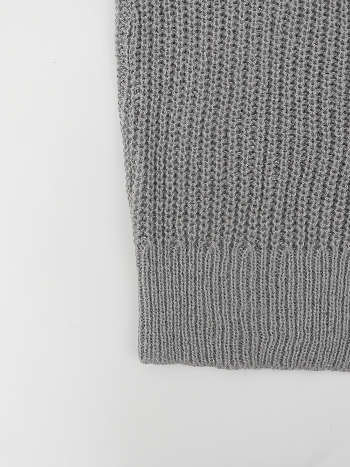 Elegante cárdigan acanalado con cuello en V profundo – Suéter de punto de otoño/invierno para mujer