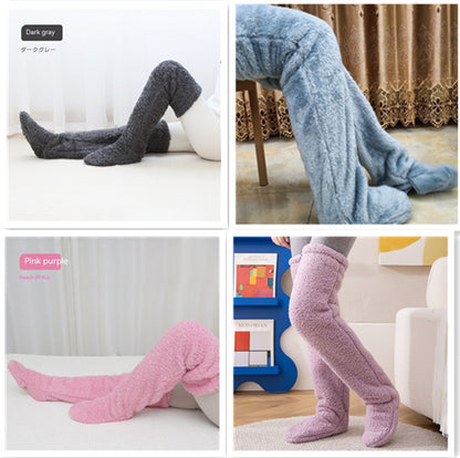 Calcetines largos peludos por encima de la rodilla Loom & Soul™ – Medias unisex cálidas para invierno y para casa